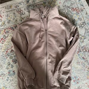 SKIMS Full-Zip Hoodie in Mauve Taupe